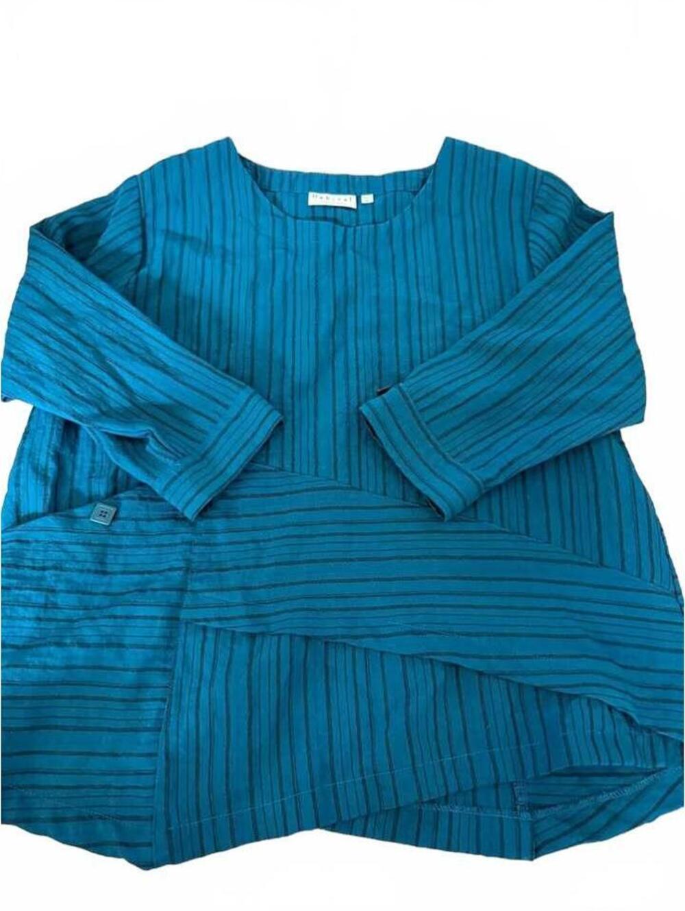 Habitat Teal Striped Long Sleeve Top Size S